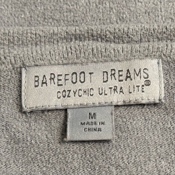 NEW Barefoot Dreams Gray Cozy Chic Ultra Lite Cap Sleeve Tee Top Size M - Picture 7 of 9
